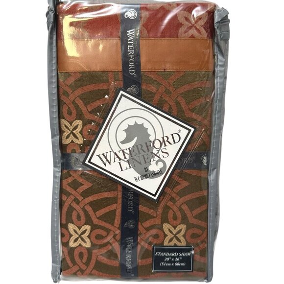 Waterford Pillowcase Bogden Cinnabar One Standard Sham Satin Luxury NEW - Picture 1 of 9